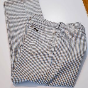 Retro check print Lee boys pants with 26" waist and 31" inseam; appr Size 14/16;
